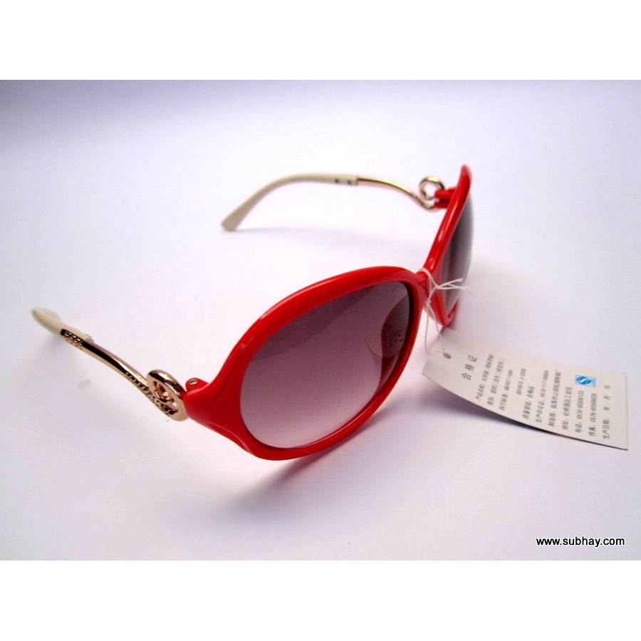 Sunglasses For Her Red & Golden Frame / Light Black Gradient Lenses SG-05